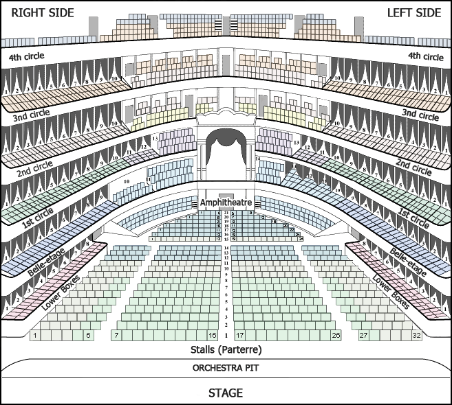 Hall plan of the Bolshoi theatre Main (Historic) Stage